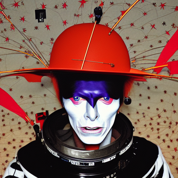 675987945_camera_at_90_degrees_center_frame_portrait_Sigma_85_mm_f_8_4_star_david_bowie_in_anstronaut_helmet_and_a_carnival_mask__in_shinto_garden_with_pond___artwork_by_Takato_Yamamoto (1)